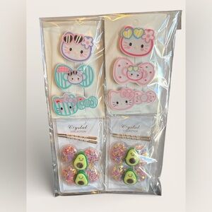 Kids Hair Clips Set - Pink, Green, Multicolor